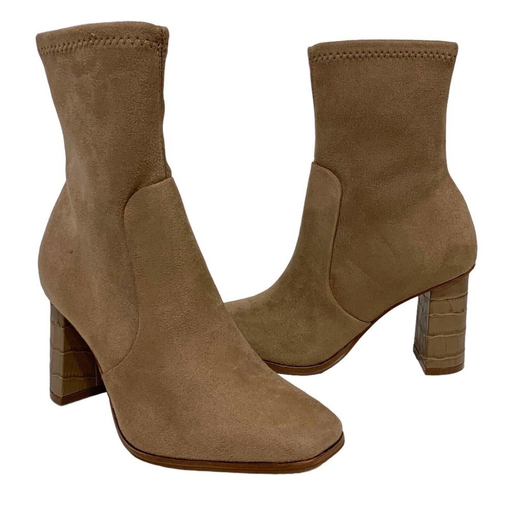 Dolce Vita | Boots Petya Faux Suede Brown Zip Closure Square Toe NEW